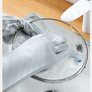silicone dishwashing scrubber gloves