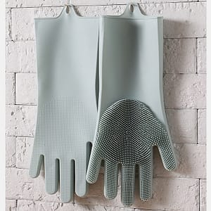 dishwashing scrubber gloves pair