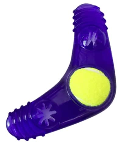 boomerang dog squeaker chew toy with treat fill 4