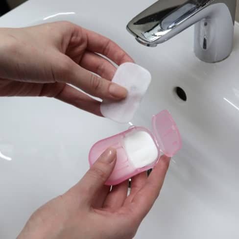portable hand washing soap paper (5 packs/100 sheets) 9
