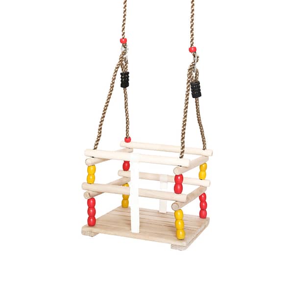 wooden baby swing for babies and toddlers 2